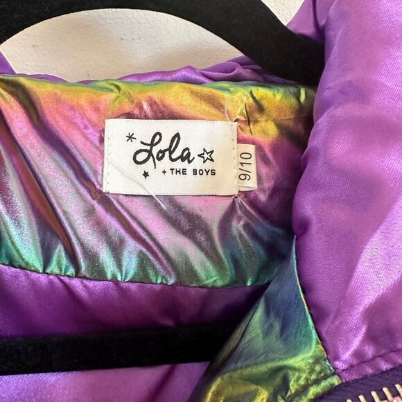 Lola + the Boys Girls Metallic Ombré Puffer Jacket Coat 9/10 NWT with Hood Warm - Picture 2 of 6